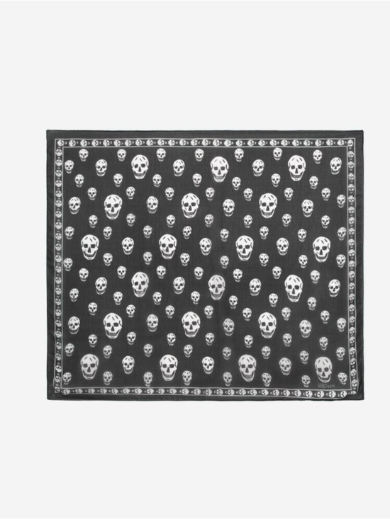 Alexander McQueen Accessories - Alexander McQueen Skull Print Black Silk Scarf NWOT